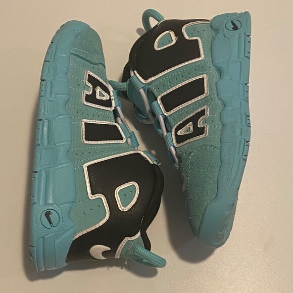 Nike Air More Uptempo Light Aqua Sneakers Size 10C - Picture 1 of 6